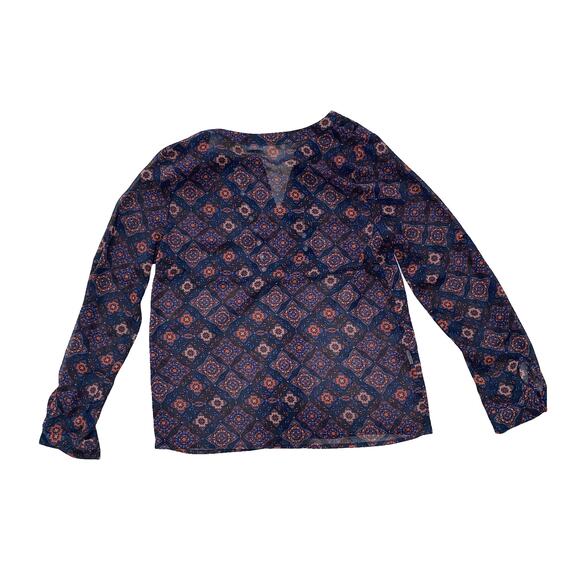 Forever 21 Contemporary Boho Print Purple Blouse Size S - Picture 3 of 7